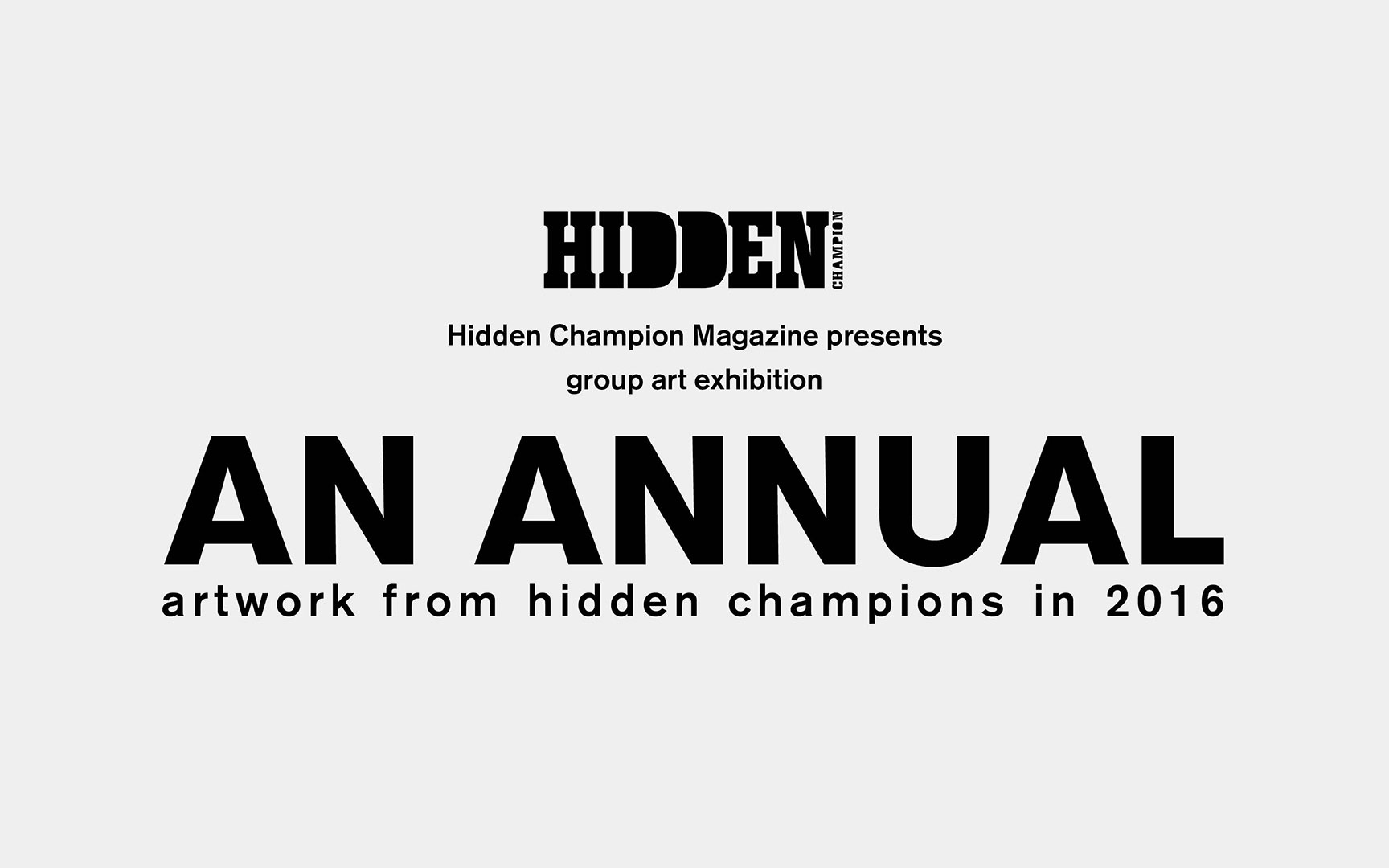 “AN ANNUAL” artwork from hidden champions in 2016