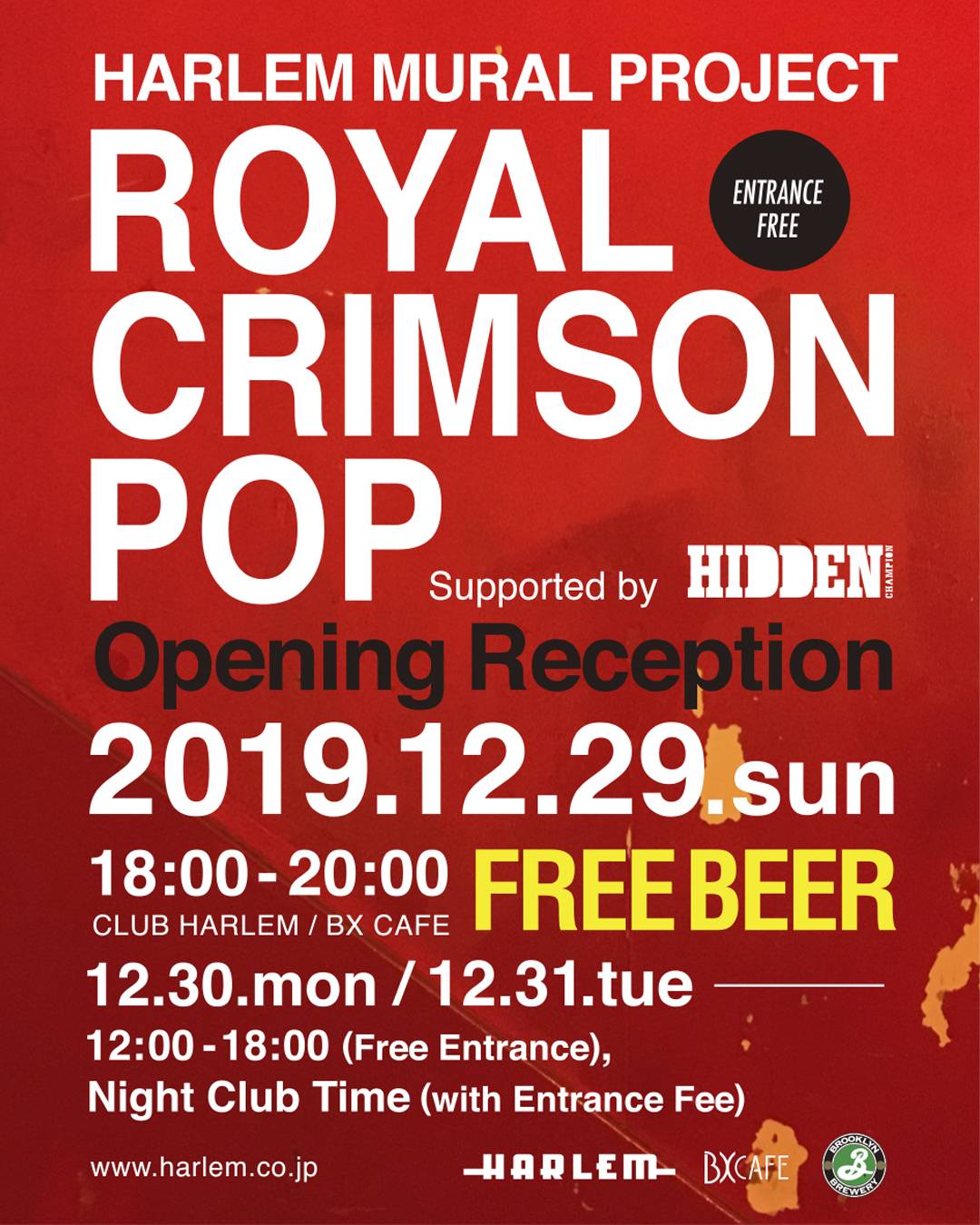 “ROYAL CRIMSON POP” Supported by HIDDEN CHAMPION